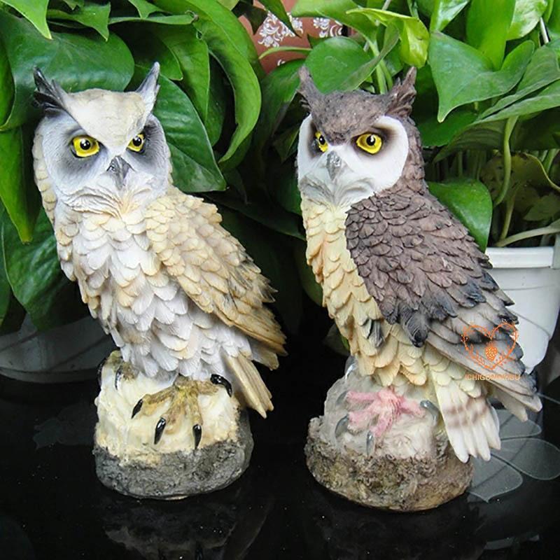 フクロウ 鳩よけ 鳥よけ 鳩 鳥対策 本物そっくり 樹脂 防鳥防獣対策 オーナメント 装飾 ディスプレイ 風水 縁起 ガーデニング 庭 ガーデン | ブランド登録なし | 04