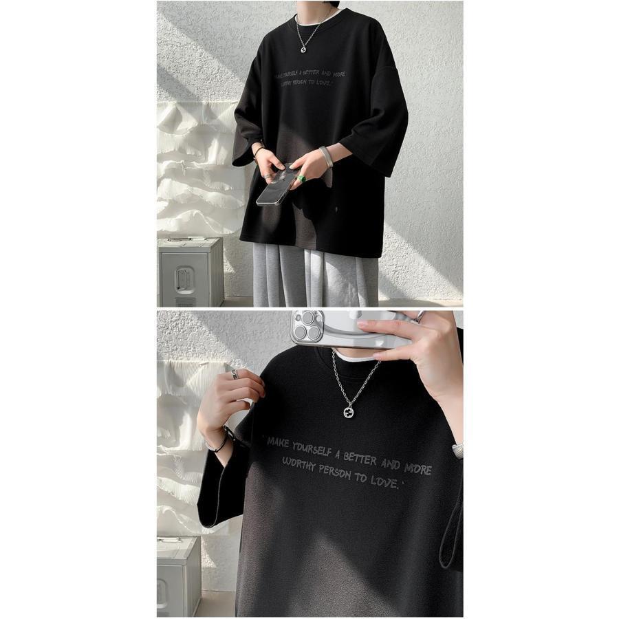 tシャツ 吸汗速乾 冷感 シンプル 七分袖 オーバーサイズ レディース カットソー 薄手 通勤 通学 大きいサイズ | ブランド登録なし | 13