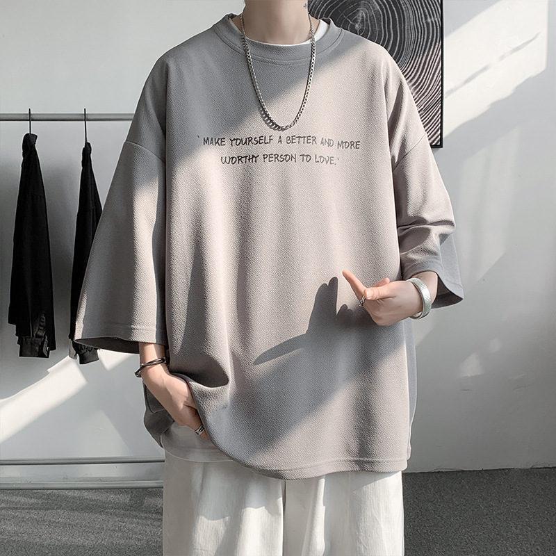 tシャツ 吸汗速乾 冷感 シンプル 七分袖 オーバーサイズ レディース カットソー 薄手 通勤 通学 大きいサイズ | ブランド登録なし | 01