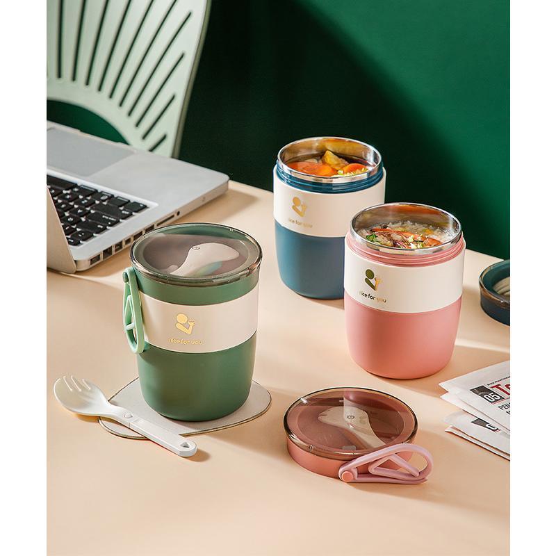 スープジャー 電子レンジ スープ缶 450ml ランチスープジャー PP 電子レンジ対応 お手入れ簡単 透明フタ内蔵 カトラリー便利で衛生的 | ブランド登録なし | 10