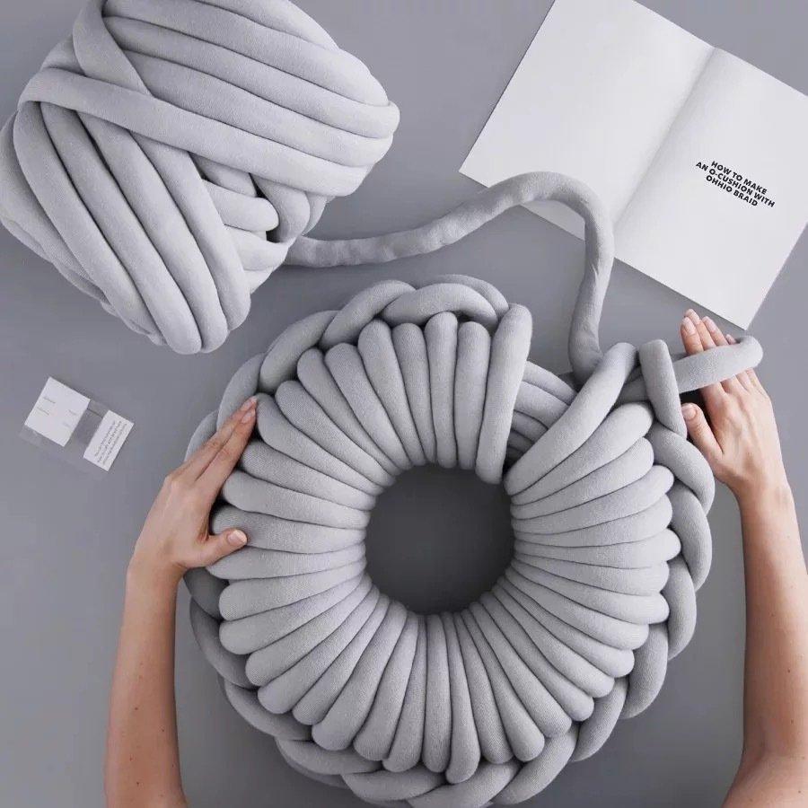 チャンキーニット 幅3CM 毛糸 DIY 手織り極太毛糸 チャンキーニット ヤーン ニットヤーン ウール ブランケット毛糸 手芸 編み物 太い 極太 | ブランド登録なし