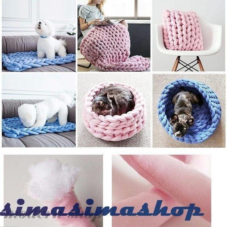 チャンキーニット 幅3CM 毛糸 DIY 手織り極太毛糸 チャンキーニット ヤーン ニットヤーン ウール ブランケット毛糸 手芸 編み物 太い 極太 | ブランド登録なし | 02