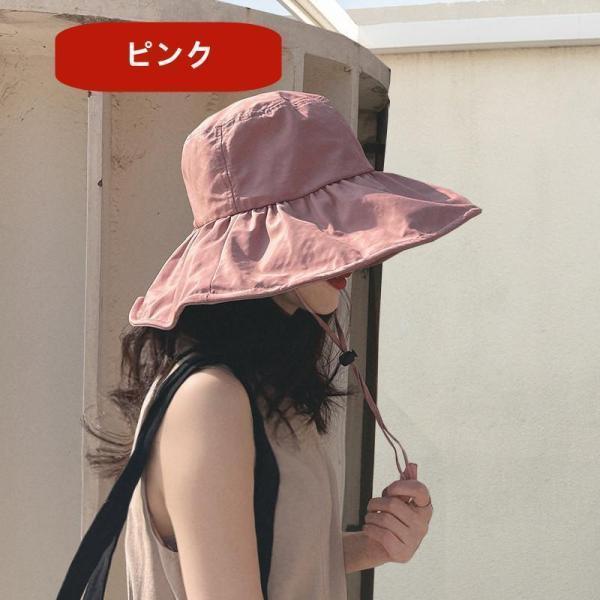日除け帽子 レディース uvカット つば広帽子 女性 折りたたみ ハット 日焼け防止 紫外線対策 日除け 遮光 お洒落 小顔効果 | ブランド登録なし | 16