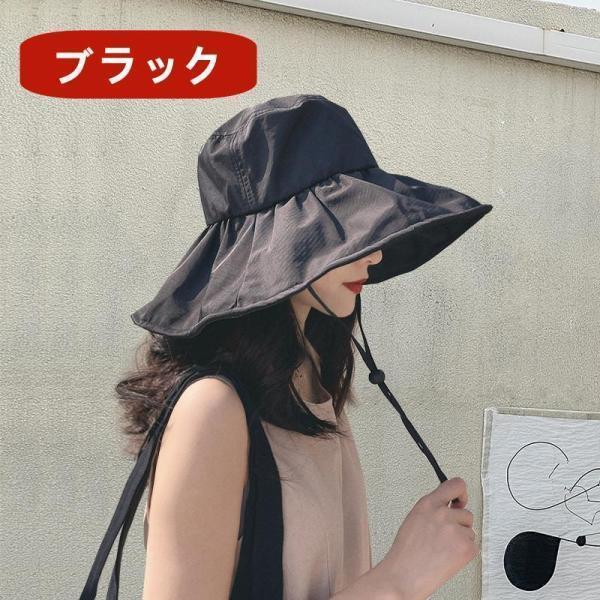 日除け帽子 レディース uvカット つば広帽子 女性 折りたたみ ハット 日焼け防止 紫外線対策 日除け 遮光 お洒落 小顔効果 | ブランド登録なし | 19