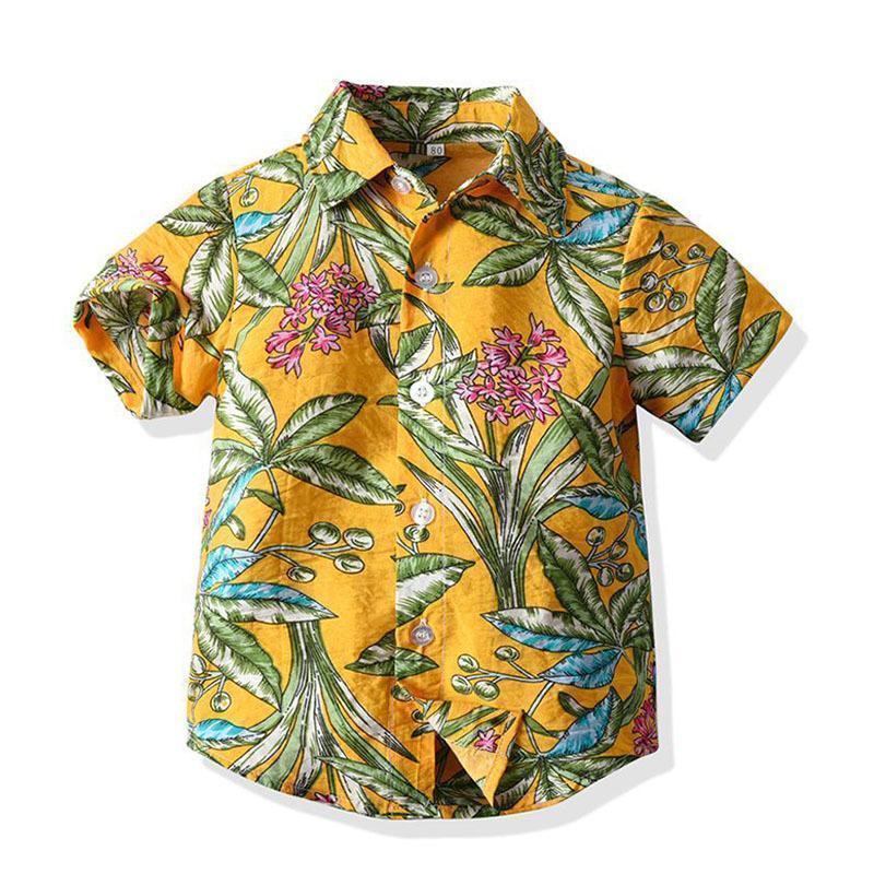 キッズ アロハシャツ Tシャツ 短パンツ 3点セット ビーチウェア 夏 半袖シャツ 男の子 開襟シャツ 子ども服 ハワイアン 総柄 カジュアル | ブランド登録なし | 15