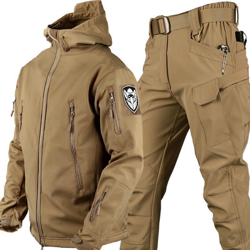 マウンテンジャケット メンズ 厚手 登山服 スキーウェア マウンテンパーカー 上下セット アウトドアウェア ズボン 防水 ハイキングジャケット 防寒着 | ブランド登録なし
