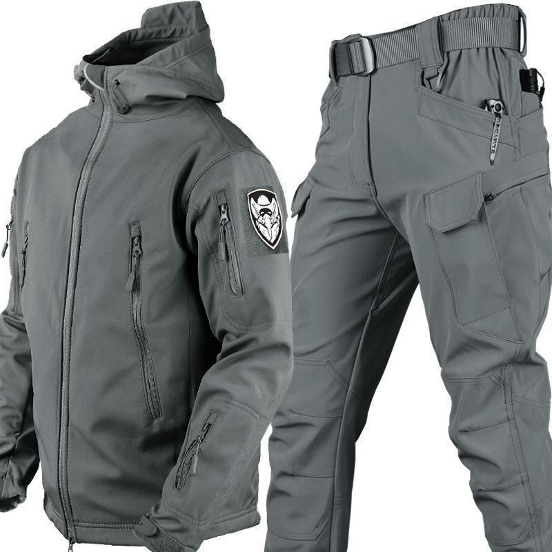 マウンテンジャケット メンズ 厚手 登山服 スキーウェア マウンテンパーカー 上下セット アウトドアウェア ズボン 防水 ハイキングジャケット 防寒着 | ブランド登録なし | 02