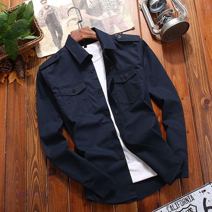 ミリタリーシャツ メンズ シャツ 長袖 開襟 カジュアルシャツ ワークシャツ ミリタリー アウトドア 春服 秋服 おしゃれ ブラウス | ブランド登録なし | 01