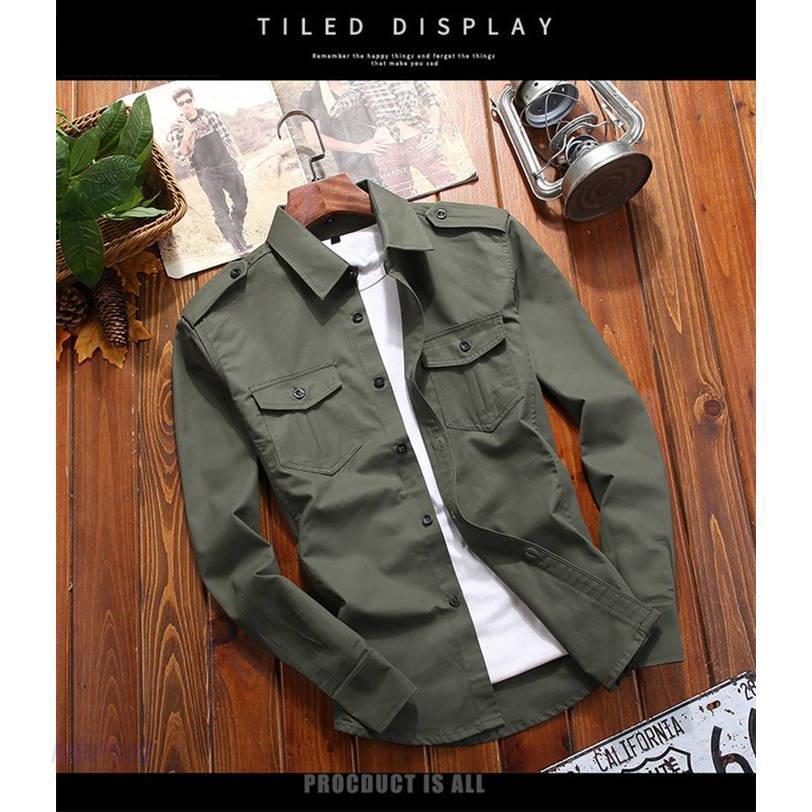 ミリタリーシャツ メンズ シャツ 長袖 開襟 カジュアルシャツ ワークシャツ ミリタリー アウトドア 春服 秋服 おしゃれ ブラウス | ブランド登録なし | 05