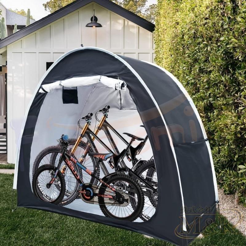 自転車テント サイクルハウス 防水防塵カバー 2台 自転車カバー オックスフォード サイクルポート 自転車置き場 自転車収納 物置 | ブランド登録なし | 10