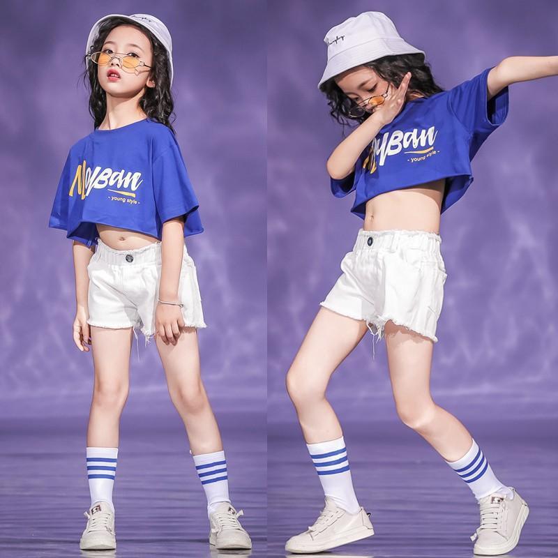 半袖HIPHOPパーカー ジャズダンス衣装 ヒップホップ キッズ ダンス衣装 ジュニア ダンス衣装 応援団 女の子 日常服 体操服 パンツ | ブランド登録なし