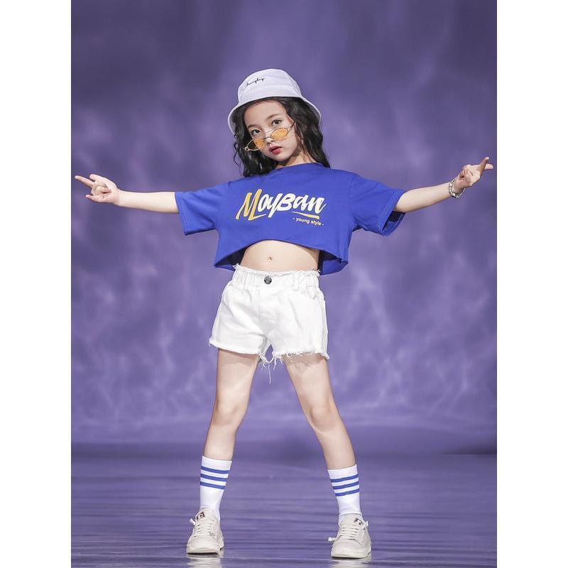 半袖HIPHOPパーカー ジャズダンス衣装 ヒップホップ キッズ ダンス衣装 ジュニア ダンス衣装 応援団 女の子 日常服 体操服 パンツ | ブランド登録なし | 02