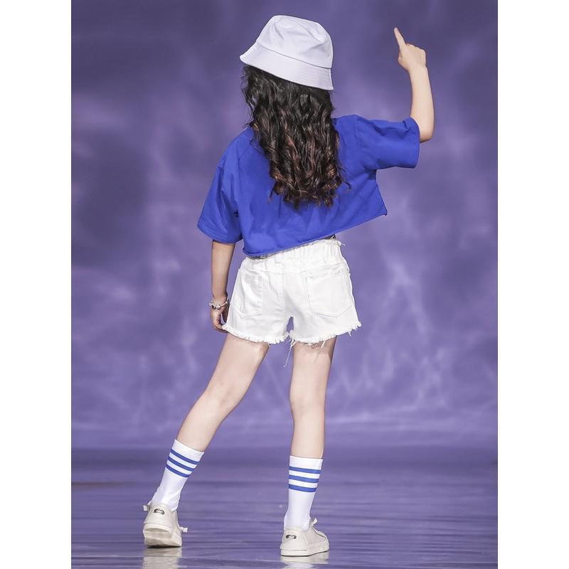 半袖HIPHOPパーカー ジャズダンス衣装 ヒップホップ キッズ ダンス衣装 ジュニア ダンス衣装 応援団 女の子 日常服 体操服 パンツ | ブランド登録なし | 03