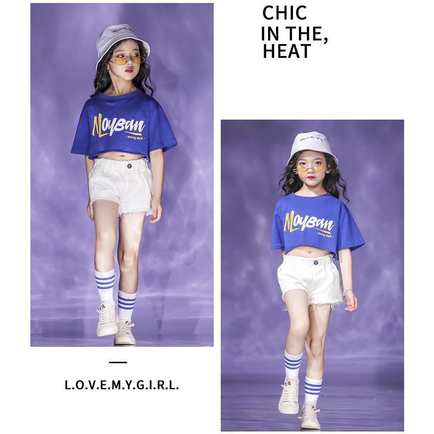 半袖HIPHOPパーカー ジャズダンス衣装 ヒップホップ キッズ ダンス衣装 ジュニア ダンス衣装 応援団 女の子 日常服 体操服 パンツ | ブランド登録なし | 04