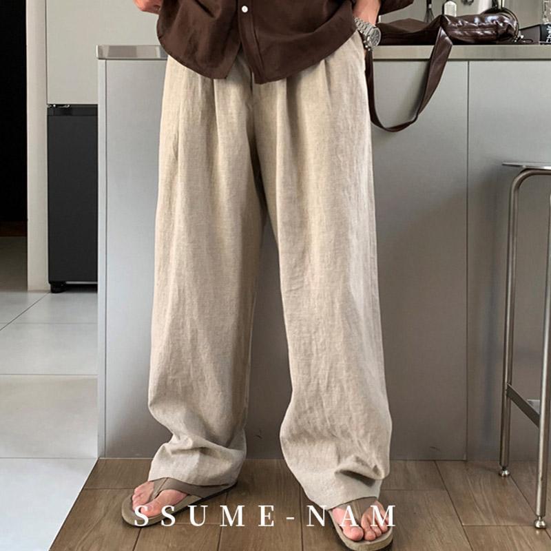 メンズ リネンパンツ ワイドパンツ 綿麻 ストレート ゆったり カジュアル スポーツ ビジネス ロングパンツ ストリート 涼しい イージーパンツ 夏 | ブランド登録なし | 10