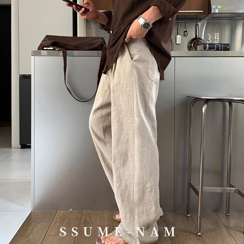 メンズ リネンパンツ ワイドパンツ 綿麻 ストレート ゆったり カジュアル スポーツ ビジネス ロングパンツ ストリート 涼しい イージーパンツ 夏 | ブランド登録なし | 09