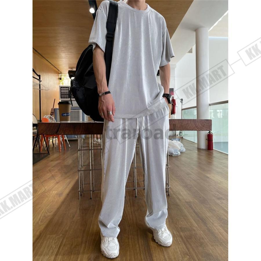 セットアップ メンズ 夏 半袖 上下セット 半袖Tシャツ 上下セット 半袖Tシャツ アイスシルクパンツ カジュアル ゆったり パジャマ | ブランド登録なし | 10