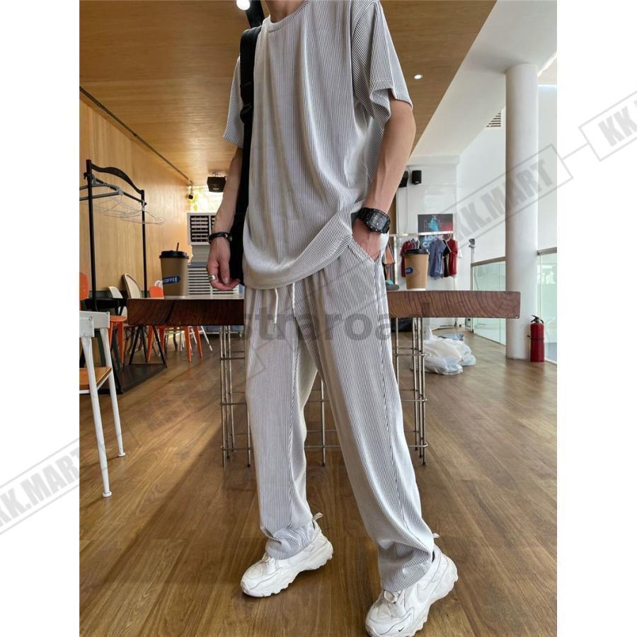 セットアップ メンズ 夏 半袖 上下セット 半袖Tシャツ 上下セット 半袖Tシャツ アイスシルクパンツ カジュアル ゆったり パジャマ | ブランド登録なし | 11