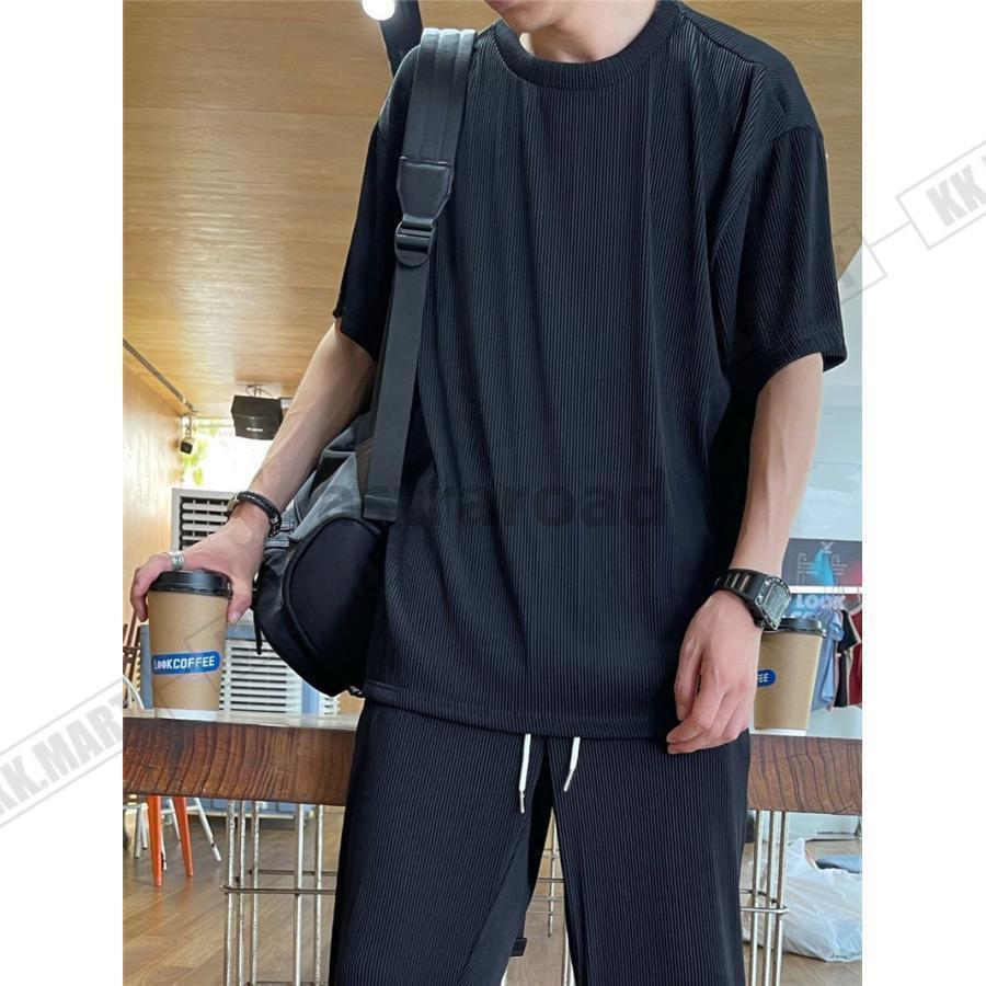 セットアップ メンズ 夏 半袖 上下セット 半袖Tシャツ 上下セット 半袖Tシャツ アイスシルクパンツ カジュアル ゆったり パジャマ | ブランド登録なし | 12