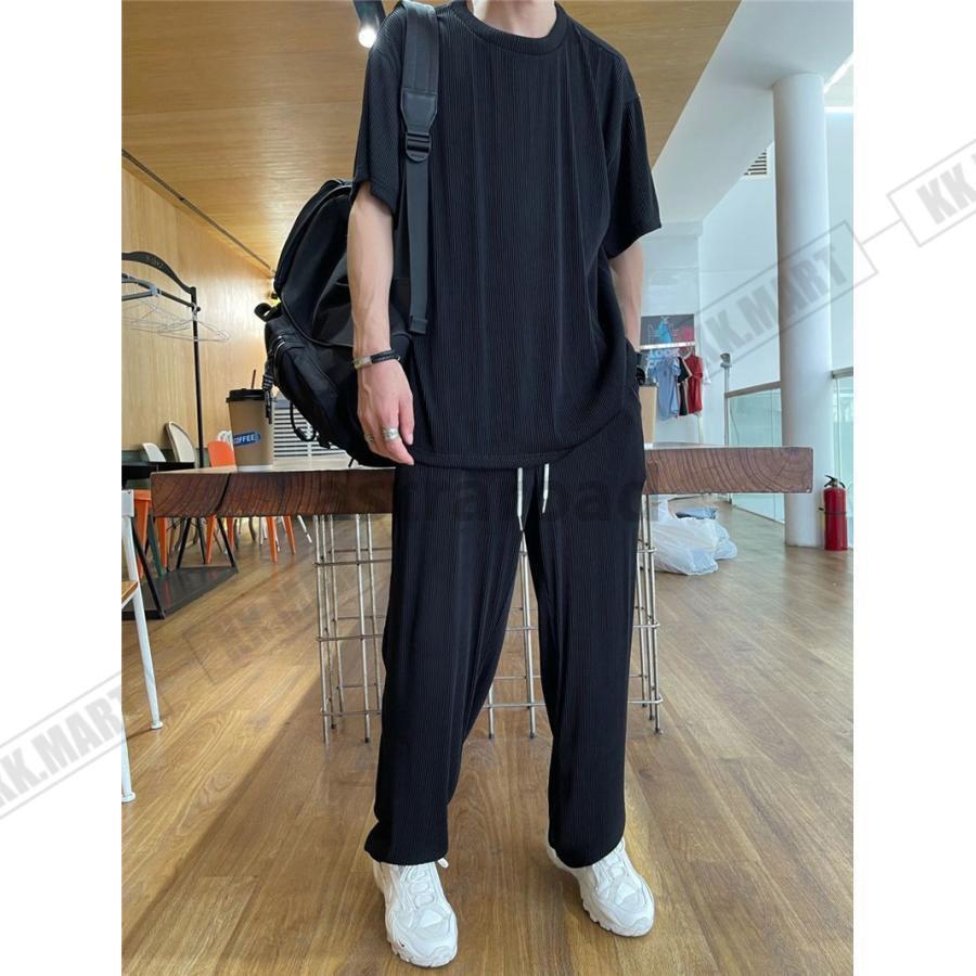 セットアップ メンズ 夏 半袖 上下セット 半袖Tシャツ 上下セット 半袖Tシャツ アイスシルクパンツ カジュアル ゆったり パジャマ | ブランド登録なし | 13