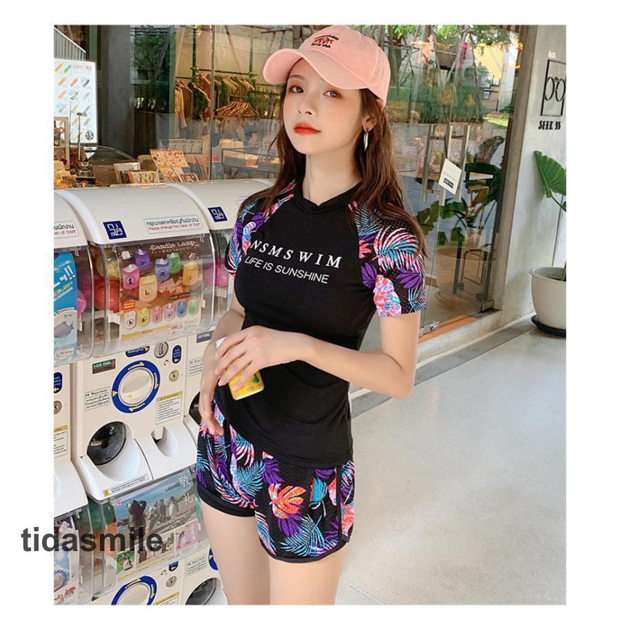 水着 レディース 体型カバー フィットネス水着 セパレート タンキニ 半袖 ショートパンツ ママ水着 スポーツ 運動 20代 30代 40代 | ブランド登録なし | 11