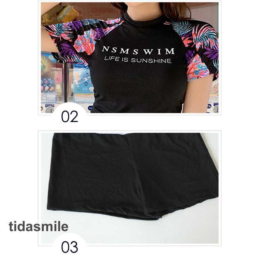 水着 レディース 体型カバー フィットネス水着 セパレート タンキニ 半袖 ショートパンツ ママ水着 スポーツ 運動 20代 30代 40代 | ブランド登録なし | 16