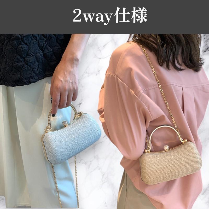 パーティバッグ 結婚式 パーティーバッグ フォーマル クラッチ がま口 肩掛け バック ラインストーン ハンド レディース ショルダー カバン | ブランド登録なし | 03