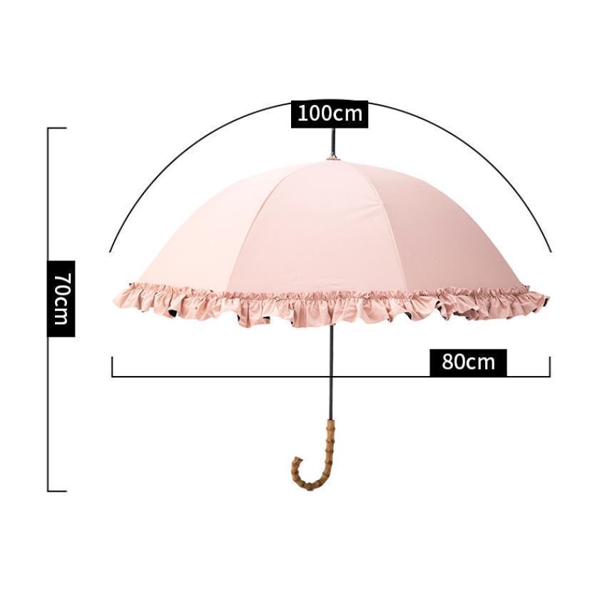 日傘 完全遮光77cm 長傘 100% 晴雨兼用 おしゃれ フリル 丸い かわいい 可愛い 軽量 UVカット99% 涼しい | ブランド登録なし | 10