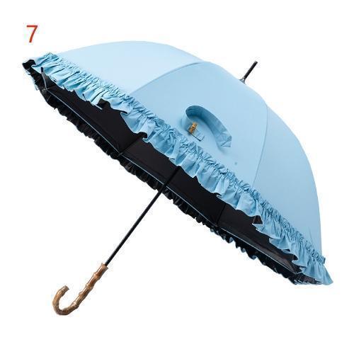 日傘 完全遮光77cm 長傘 100% 晴雨兼用 おしゃれ フリル 丸い かわいい 可愛い 軽量 UVカット99% 涼しい | ブランド登録なし | 07