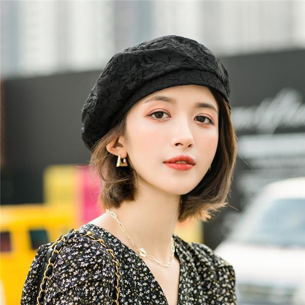 ベレー帽 レディース レース 花柄 全５色 大きめ ゆったり 通気性抜群 サイズ調節 サマーニット シンプル カジュアル オールシーズン おしゃれ | ブランド登録なし | 01