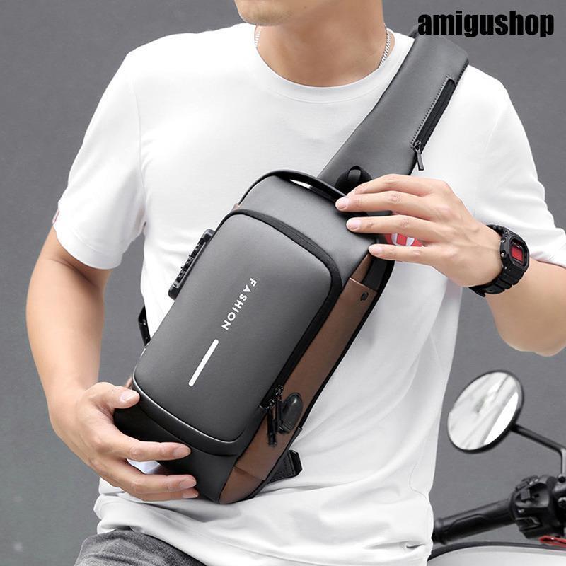 ショルダーバッグ メンズ 斜め掛け 肩掛け ボディバッグ 軽量 大容量 多機能 USBポート 撥水加工 ワンショルダー メッセージバッグ 自転車 | ブランド登録なし | 14