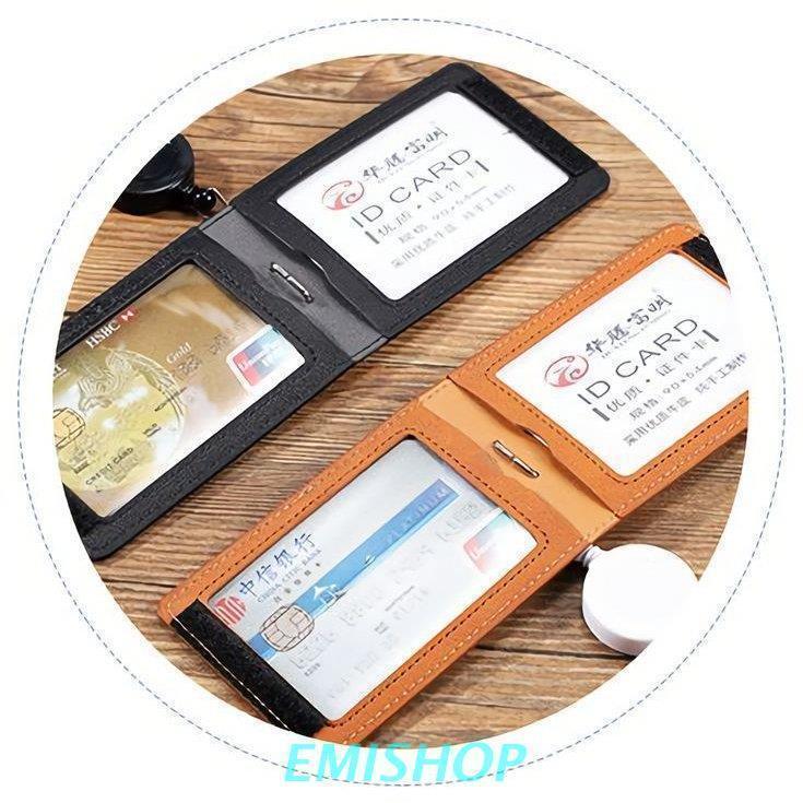 IDカードホルダー IDカードケース パスケース PUレザー 縦型 伸びるリール ネックストラップ付 定期入れ 社員証 ビジネス | ブランド登録なし | 10