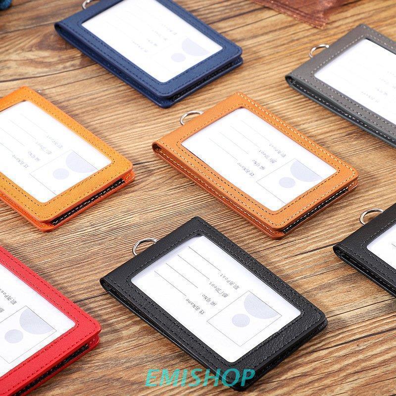 IDカードホルダー IDカードケース パスケース PUレザー 縦型 伸びるリール ネックストラップ付 定期入れ 社員証 ビジネス | ブランド登録なし | 01