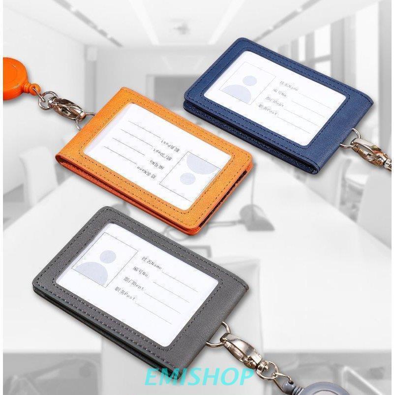 IDカードホルダー IDカードケース パスケース PUレザー 縦型 伸びるリール ネックストラップ付 定期入れ 社員証 ビジネス | ブランド登録なし | 06