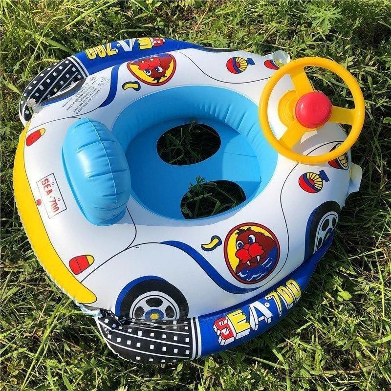 フロート 足入れ ハンドル付き 背もたれ 赤ちゃん 暑さ対策 浮き輪 浮き具 水遊び プール お風呂 車型 幼児 海 ベビー | ブランド登録なし | 02