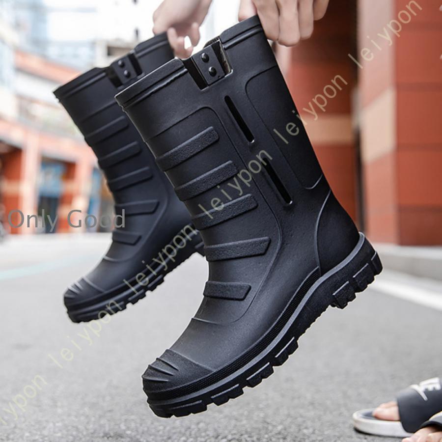 おしゃれ レインブーツ メンズ 雨靴 レイングッズ レインシューズ 長靴 ロング丈 オシャレ 男性用 完全防水 梅雨対策 軽量 防水 滑らない 耐摩耗 | ブランド登録なし | 18