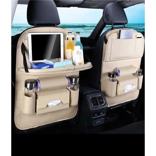車内収納 ポケット 4色 シートバックポケット カー用品 ドリンクホルダー ティッシュホルダー 後部座席 テーブル 大容量 | ブランド登録なし | 03