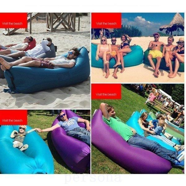 エアーベッド エアソファー 空気入れ不要 どこでも使える 折りたたみ エアーソファ 収納ポーチ付 ポータブル式 アウトドア寝具 エアークッション | ブランド登録なし | 01