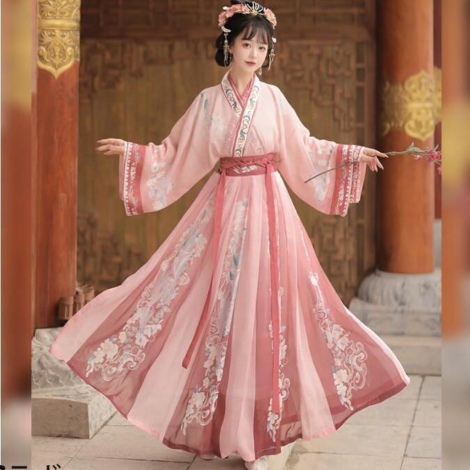 レディース 中国伝統古典美女漢服唐装 3点セットアップ 中華コスプレ衣装 ワンピース 羽織 イベント演出衣装 宮廷古代ダンス衣装 着回しやすい 体型カバー | ブランド登録なし | 02