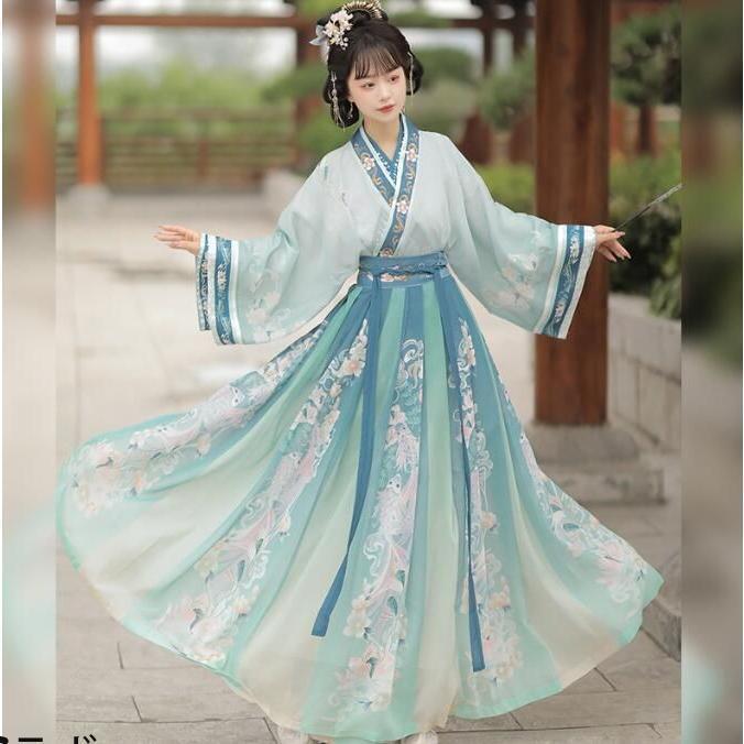 レディース 中国伝統古典美女漢服唐装 3点セットアップ 中華コスプレ衣装 ワンピース 羽織 イベント演出衣装 宮廷古代ダンス衣装 着回しやすい 体型カバー | ブランド登録なし | 03