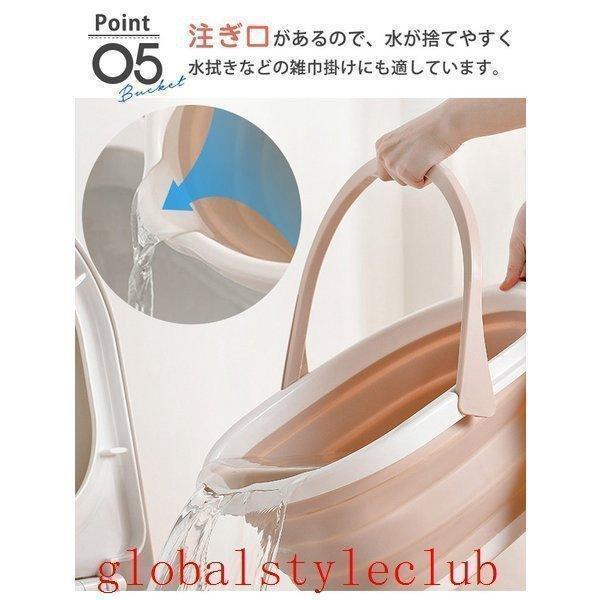 超折り畳みバケツシリコン製大容量パステルカラーおしゃれ折りたたみバスケットソフトバケツ洗濯かご浸け置きランドリーバスケット釣りバケツ | ブランド登録なし | 09