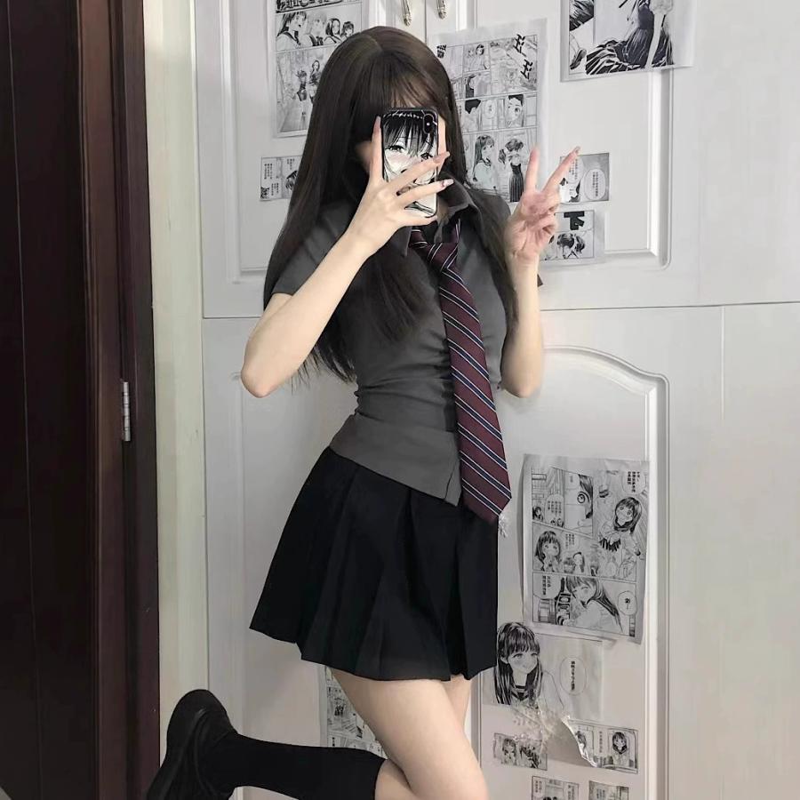 コスプレ 制服 女子高生 半袖 ギャザーシャツ コスプレ 衣装 レディース ス スクール 制服 JKシャツ ギャル キャバ コスチューム スクール | ブランド登録なし | 06