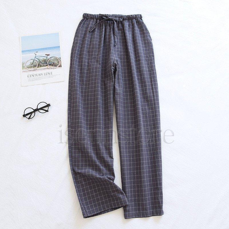 選べる4色ルームパンツ パジャマパンツ メンズ 綿 コットン パジャマ 寝ズボン ロングパンツ ルームウェア 春夏 リラックス 薄手 チェック柄 | ブランド登録なし | 14