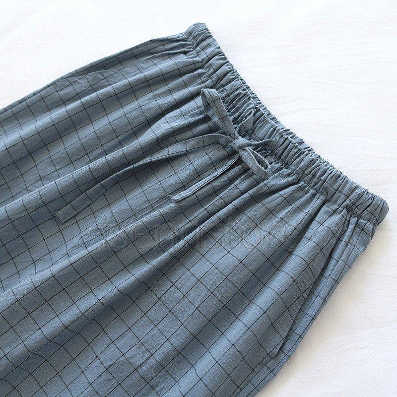 選べる4色ルームパンツ パジャマパンツ メンズ 綿 コットン パジャマ 寝ズボン ロングパンツ ルームウェア 春夏 リラックス 薄手 チェック柄 | ブランド登録なし | 06