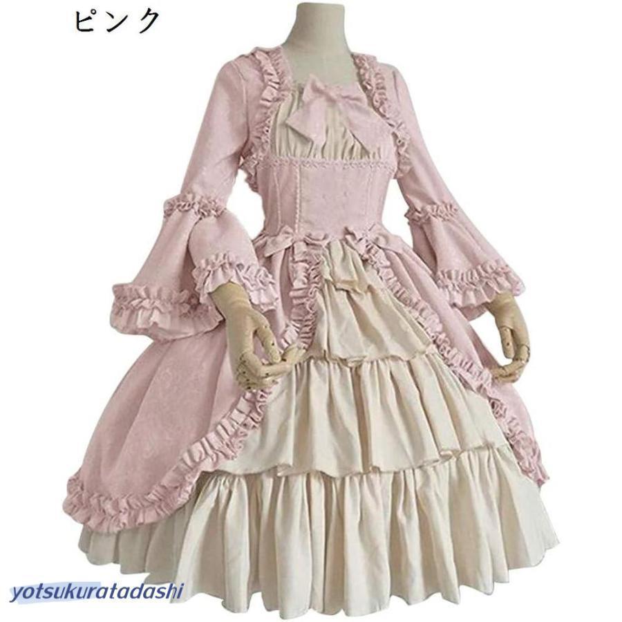姫系 ゴスロリ ワンピース フリル 長袖 ドレス ゴシック ビジュアル系 衣装 撮影 ロリータ ハイウエスト レース フリル ドレス 女装 | ブランド登録なし | 04