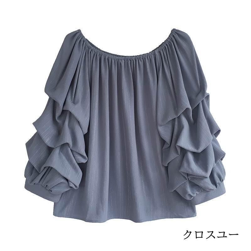 レディースファッション 3色 シャツ ブラウス オフショル ドレープ きれいめ フェミニン くすみカラー 無地 春夏 ス レディース 通勤 シンプル | ブランド登録なし | 18