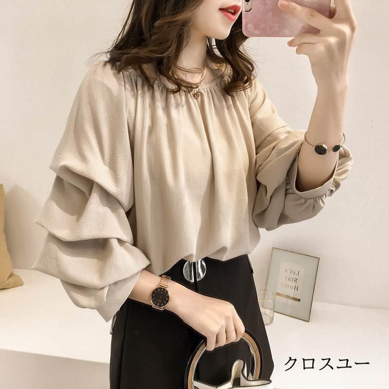 レディースファッション 3色 シャツ ブラウス オフショル ドレープ きれいめ フェミニン くすみカラー 無地 春夏 ス レディース 通勤 シンプル | ブランド登録なし | 02