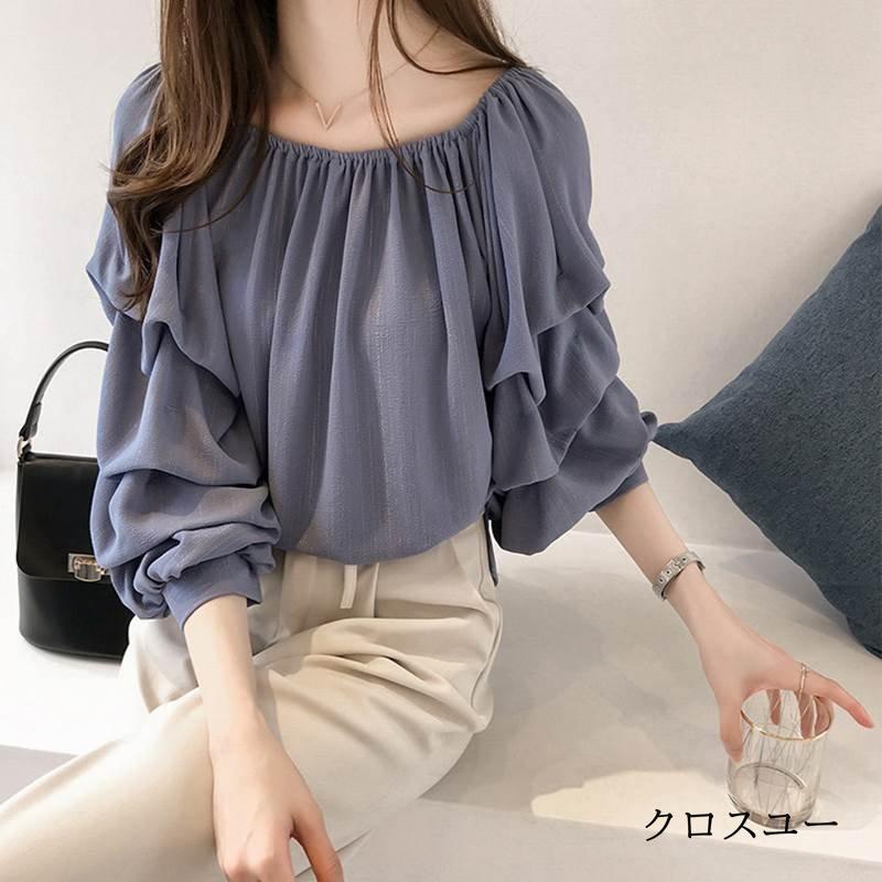 レディースファッション 3色 シャツ ブラウス オフショル ドレープ きれいめ フェミニン くすみカラー 無地 春夏 ス レディース 通勤 シンプル | ブランド登録なし | 03