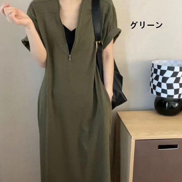 ワンピース レディース 40代 半袖ワンピース 春夏 きれいめ 体型カバー 50代 着痩せ マキシ丈ワンピース 黒 30代 | ブランド登録なし | 02