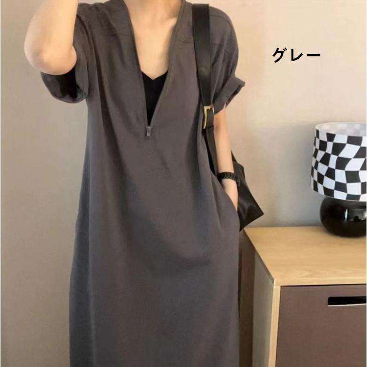 ワンピース レディース 40代 半袖ワンピース 春夏 きれいめ 体型カバー 50代 着痩せ マキシ丈ワンピース 黒 30代 | ブランド登録なし | 04